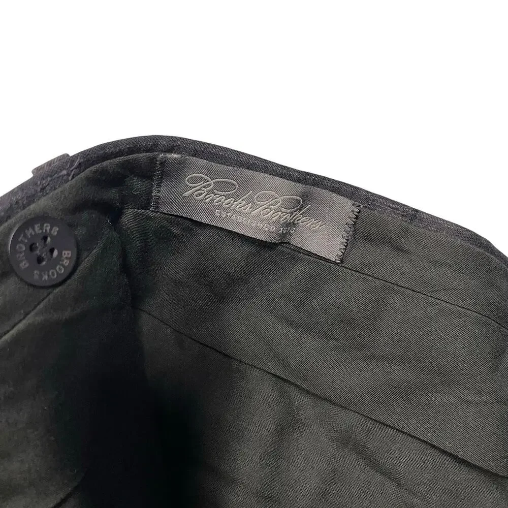 Brooks Brothers Pinstripe Slacks Gray Pants 100% Worsted Wool Super 100s